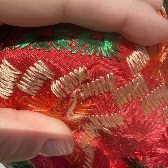 Zamour Saree Wrap Embroidered Bright Jewel Tone - Picture 8 of 12